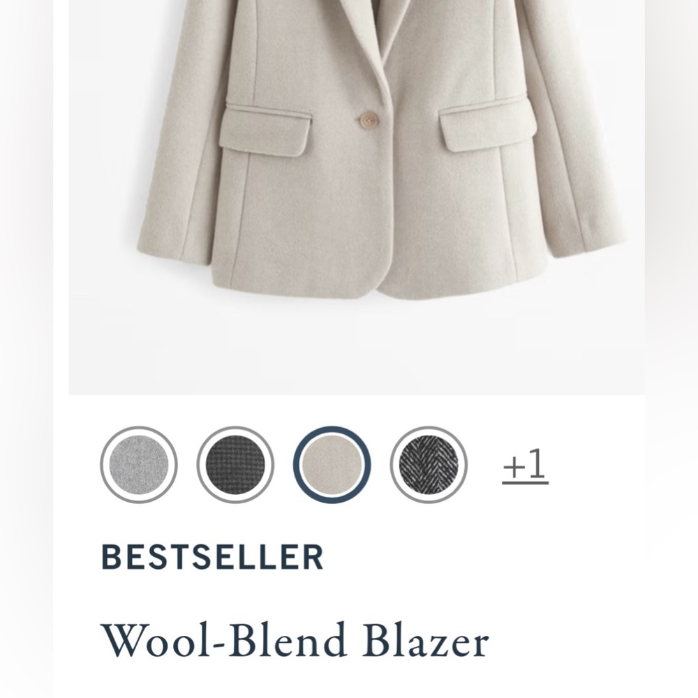 Abercrombie & Fitch Heavy Weight Wool Blend Blazer - Taupe - Picture 7 of 14